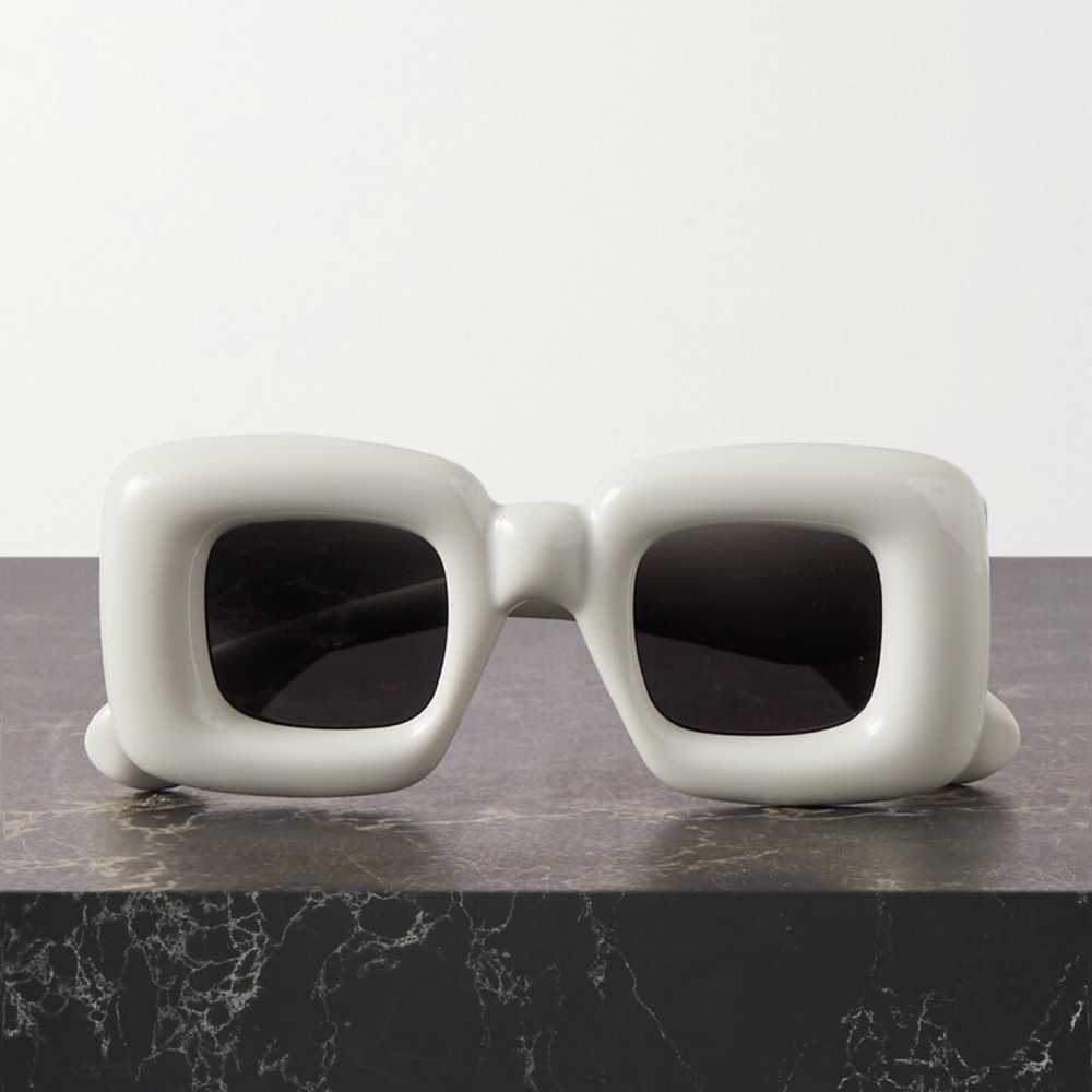 LOEWE Unisex Rectangular Inflated Acetate Sunglasses Gray